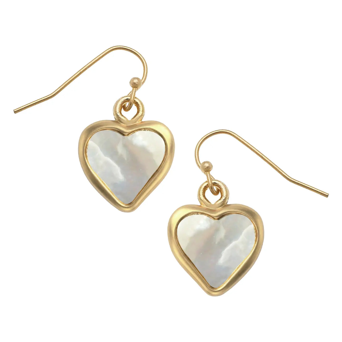Small Mother of Pearl Heart Earrings
