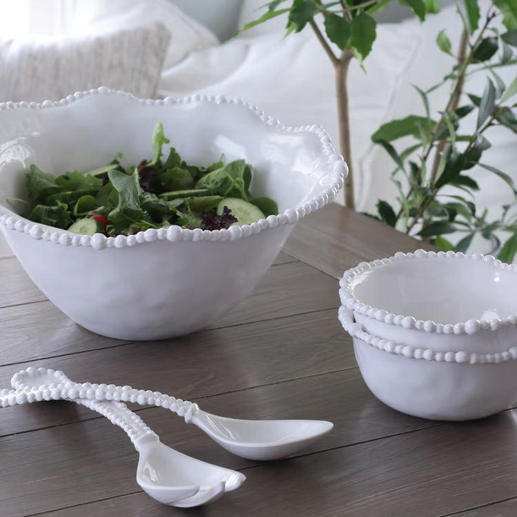VIDA Alegria Large Salad Servers | White