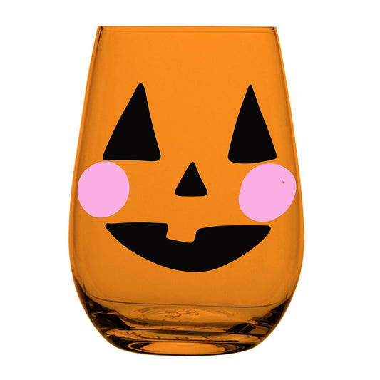 Stemless Wine Glass | Jack O' Lantern