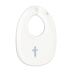 Blue Crochet Cross Bib
