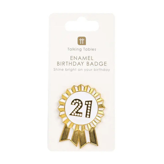 Luxe Gold Enamel Birthday Pin Badge | 21