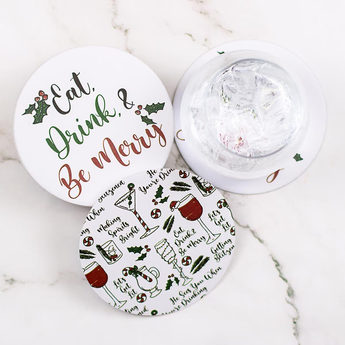 Reversible Paper Coasters | Be Merry