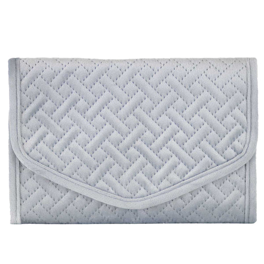 Quilted Jewelry Clutch - Slate Blue