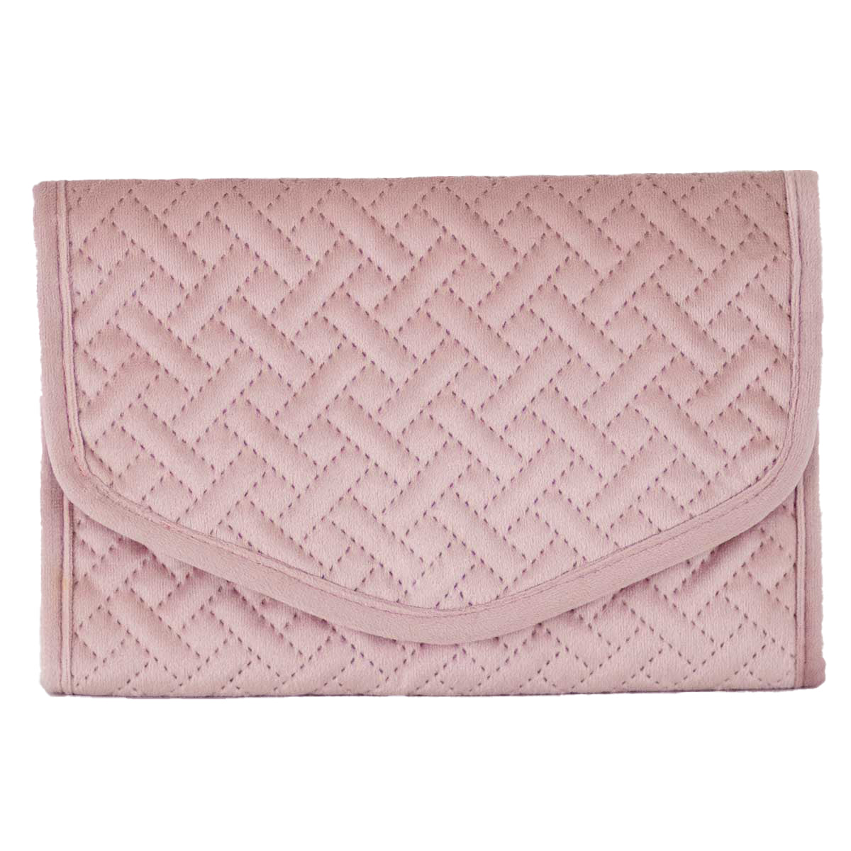 Quilted Jewelry Clutch - Light Pink