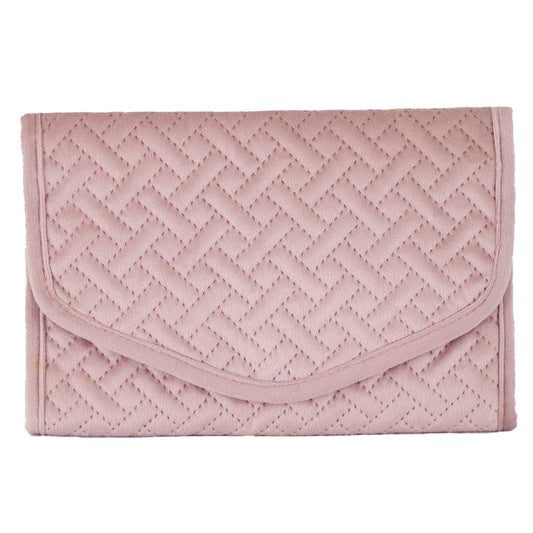 Quilted Jewelry Clutch - Light Pink