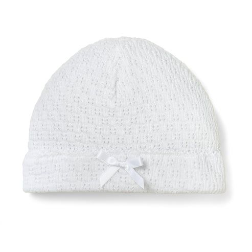 White Saylor Beanie w/Bow | White/White