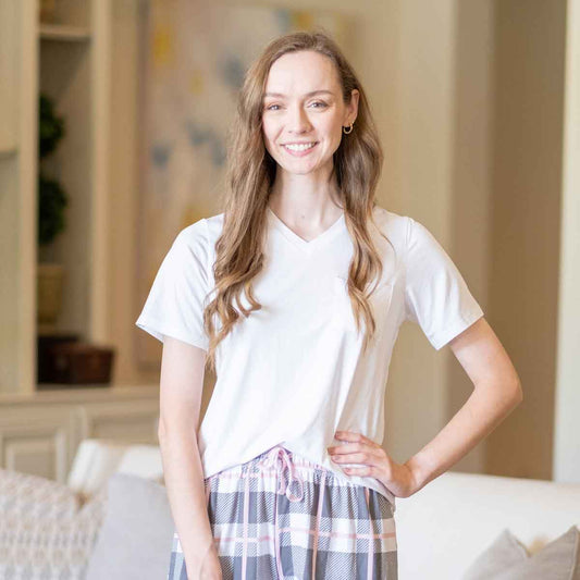 Highlands V-Neck Pocket Tee White