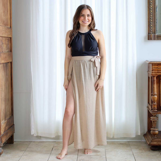 Palmetto Sarong Cover Up - Tan