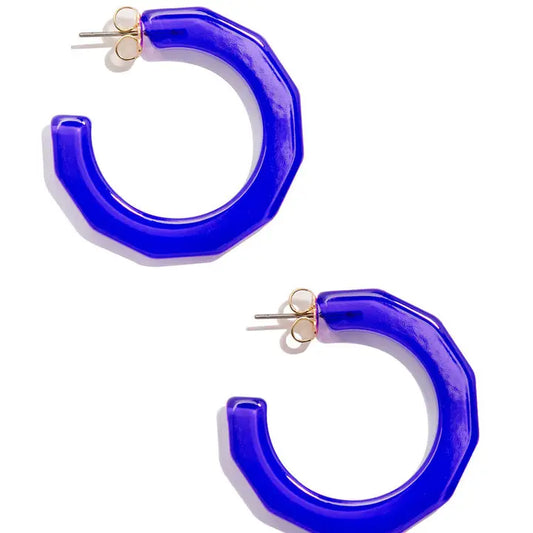 Small Textured Hoop Earring | Cobalt
