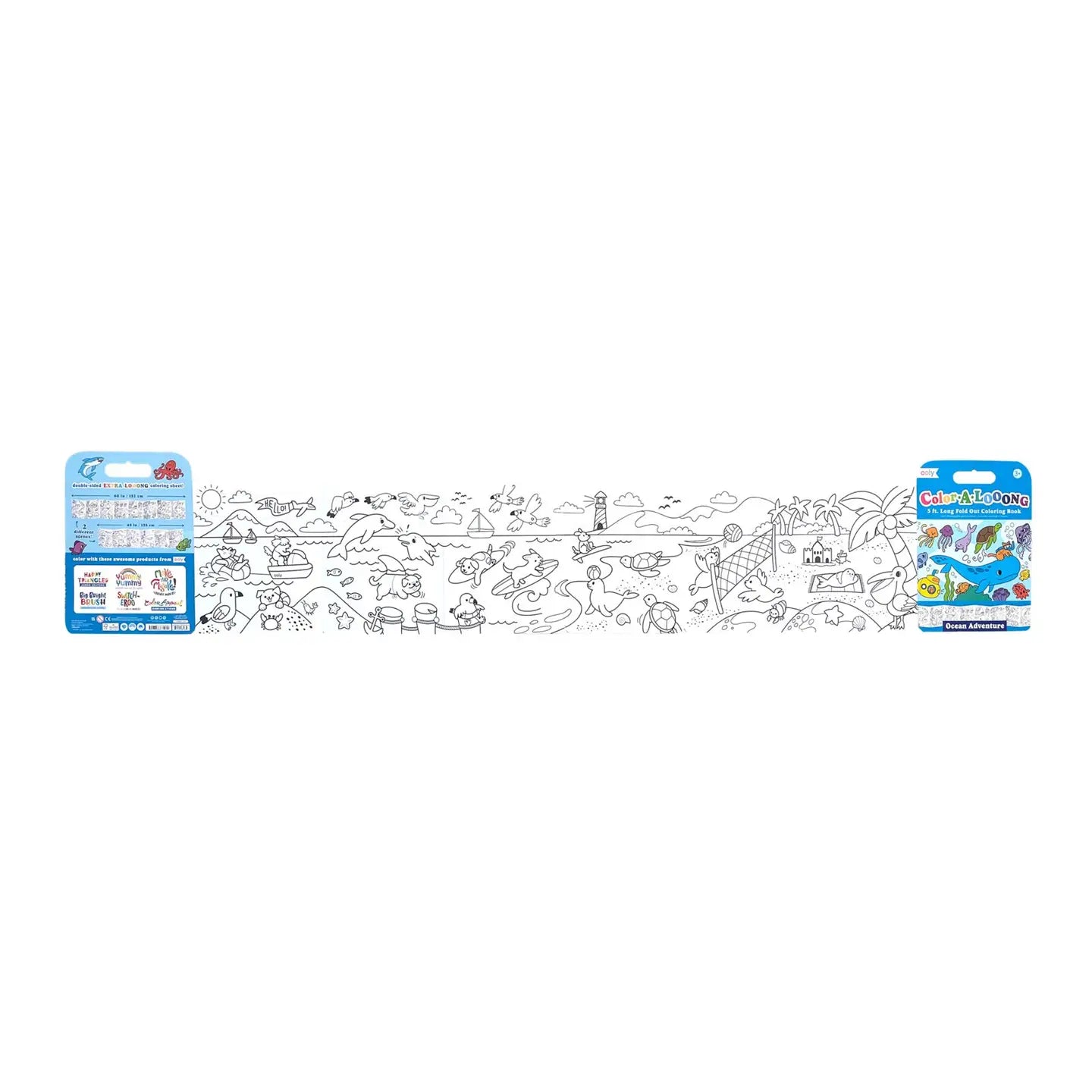 Color-A-Looong 5' Fold Out Coloring Book - Ocean Adventure