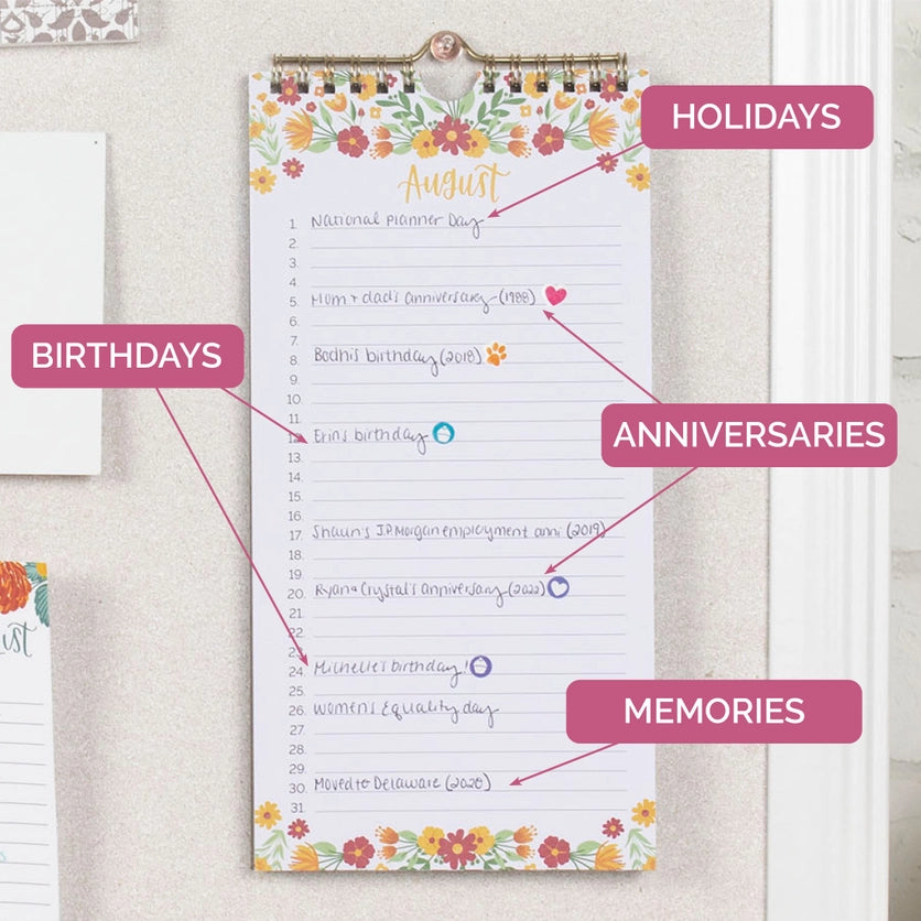 Perpetual Calendar | Seasonal Florals