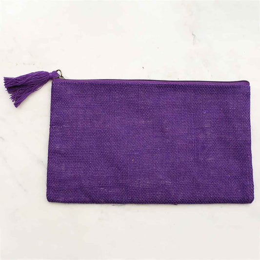 Purple Jute Cosmetic Bag
