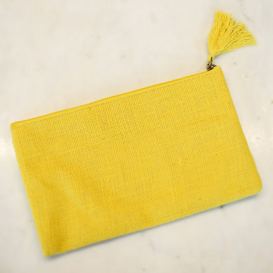 Yellow Jute Cosmetic Bag