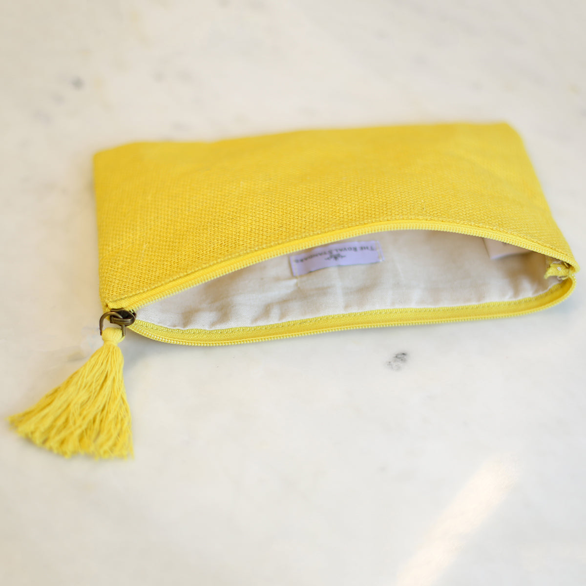 Yellow Jute Cosmetic Bag