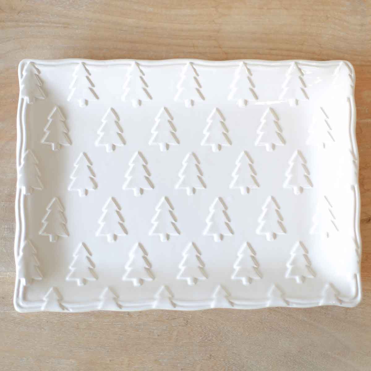 Balsam Lane Embossed Platter | Whiter | Small