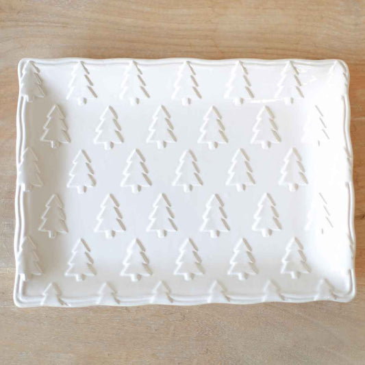 Balsam Lane Embossed Platter | Whiter | Small