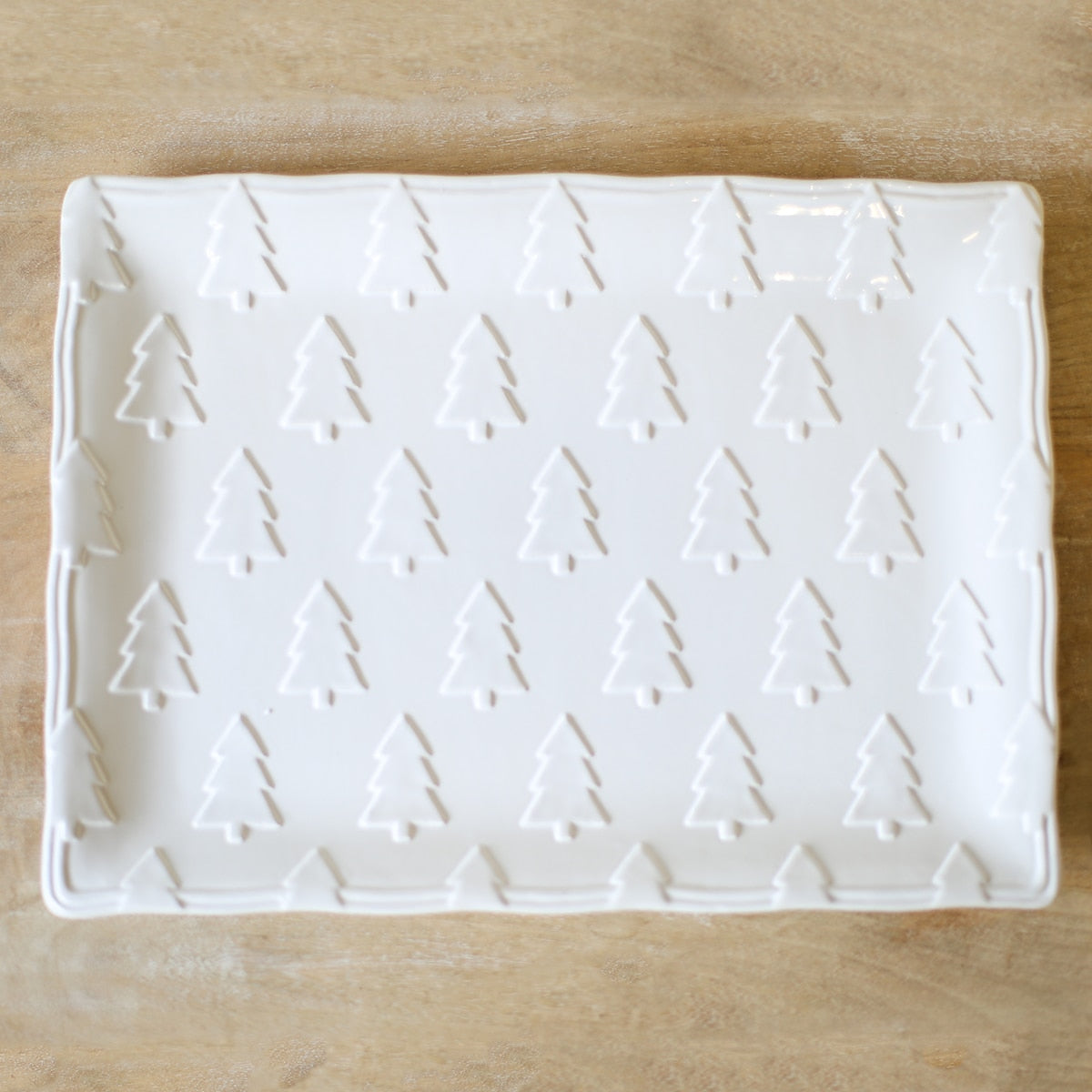 Balsam Lane Embossed Platter | White | Large