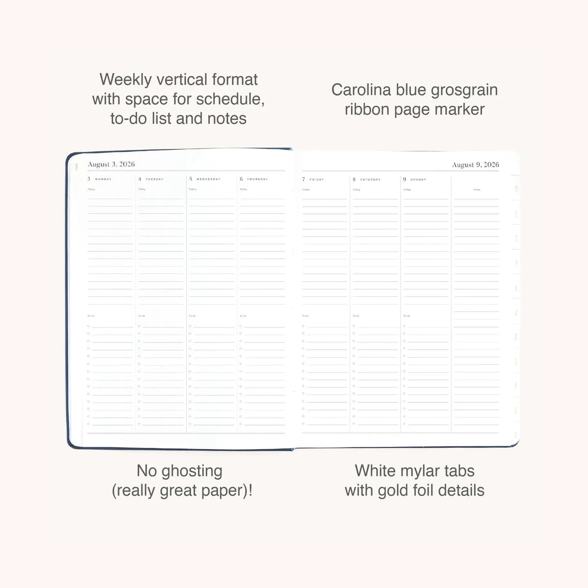 2026-2027 Bookbound Weekly Dapperdesk Planner | Navy