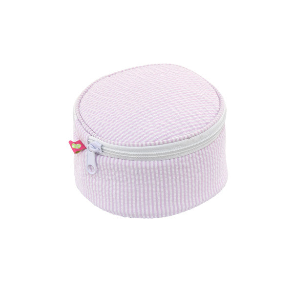 6" Button Bag | Pink Seersucker