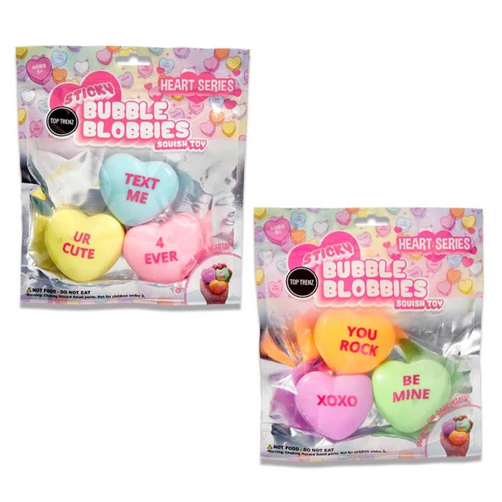 Sticky Bubble Blobbies | Valentine's | Hearts | Assorted Styles