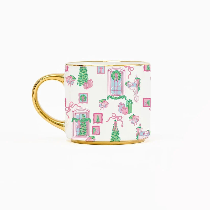 Cafe Mug | Christmas Cottage Pattern