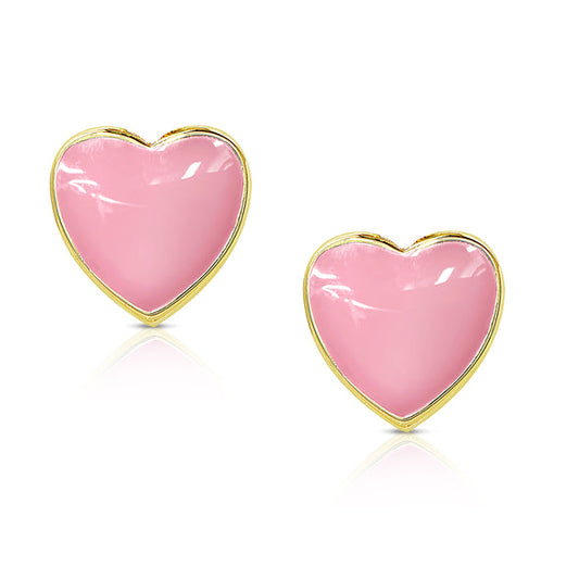 Stud Earrings - Pink Heart
