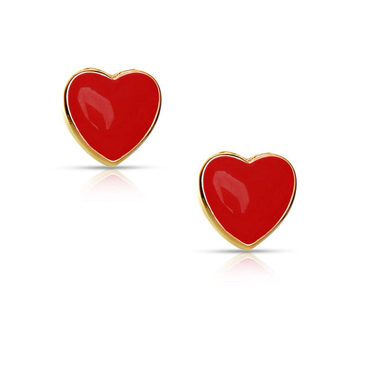 Stud Earrings - Red Heart