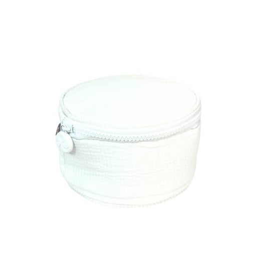 6" Button Bag | White Seersucker