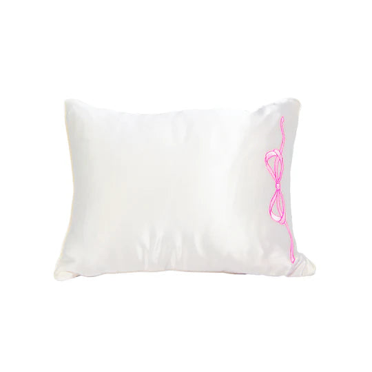 Satin Baby Pillow | Pink Bow
