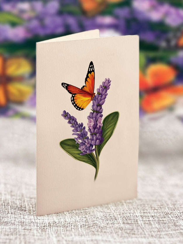 Mini Pop-Up Greeting Cards | Lavender & Butterflies