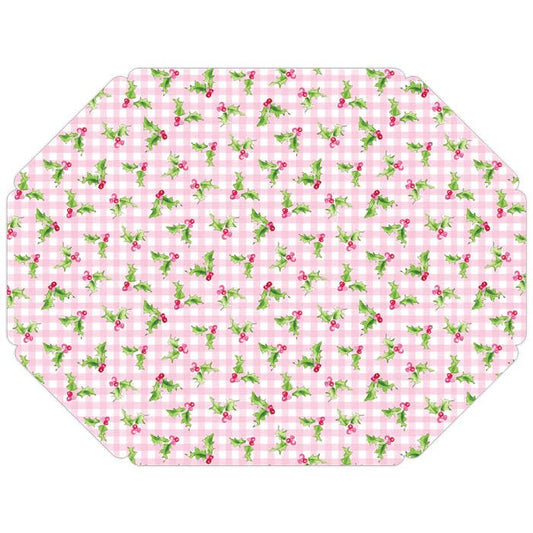 Placemat - Pink Holly and Gingham