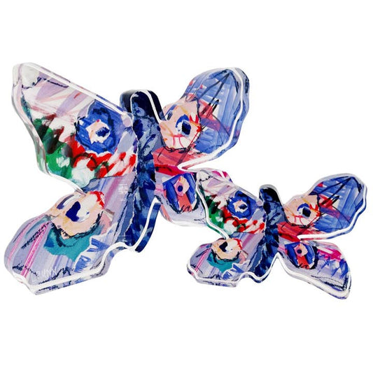 Large Acrylic Butterfly | Blue and Pink