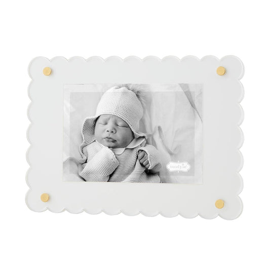 Scallop Acrylic Frame - White