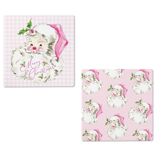 Pink Santa Ceramic Coasters | Assorted Styles