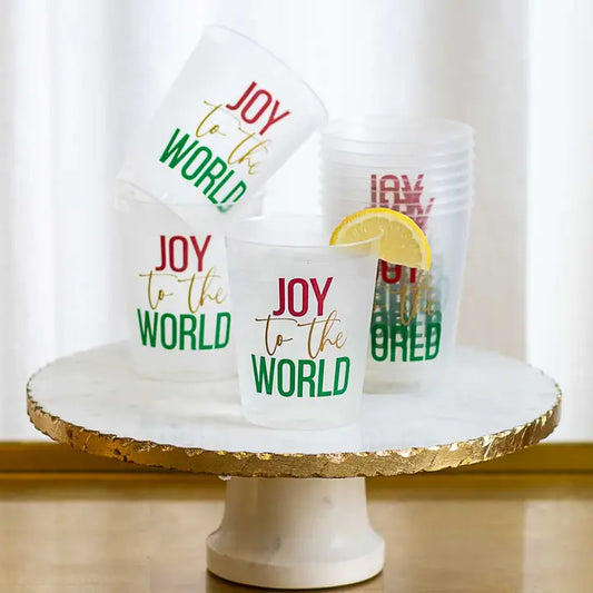 Frosted Party Cups | Joy to the World