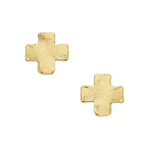 Mini Gold Square Cross Studs