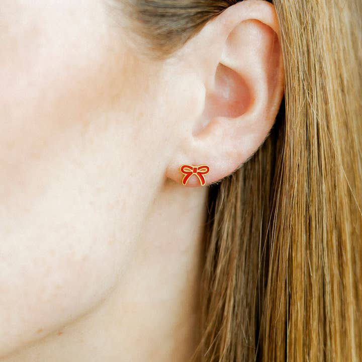 Screwback Stud Earrings | Sadie Red