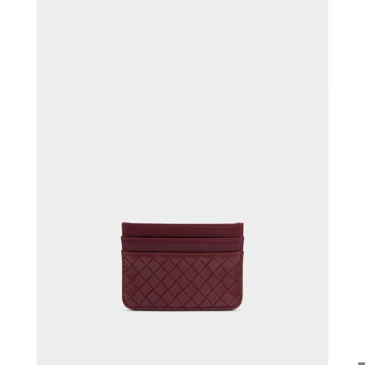Nova Woven Texture Cardholder | Cherry