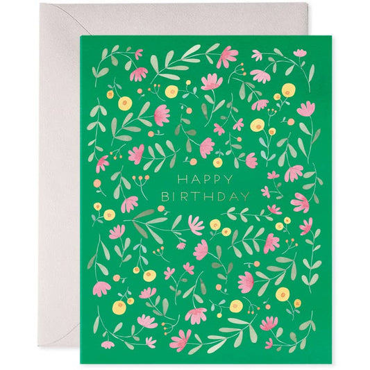 Greeting Card | Green Floral Birthday