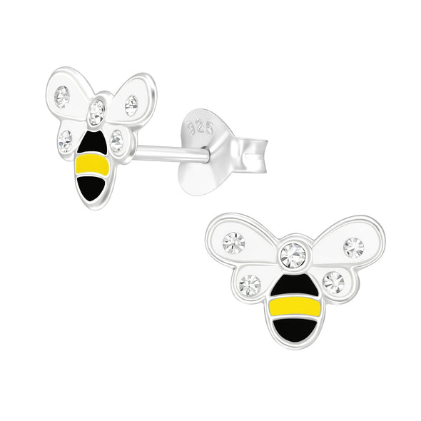 Sterling Silver Stud Earrings - Bumble Bee
