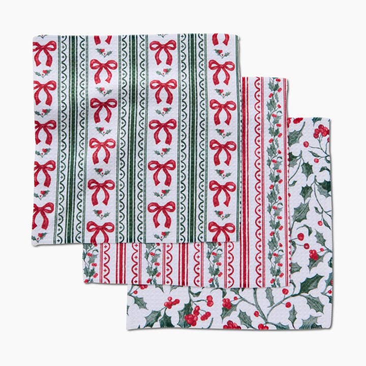 Dishcloth Set | Christmas Ribbons