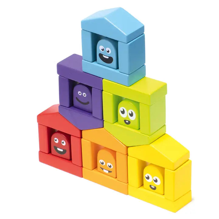 Cubika | Wooden Construction Set | Colorful Houses