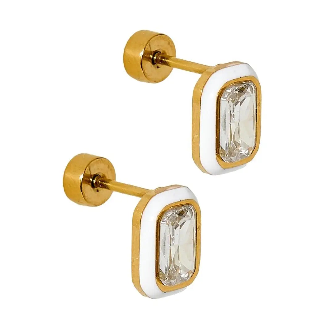 Screwback Stud Earrings | Whitney White Marshmallow