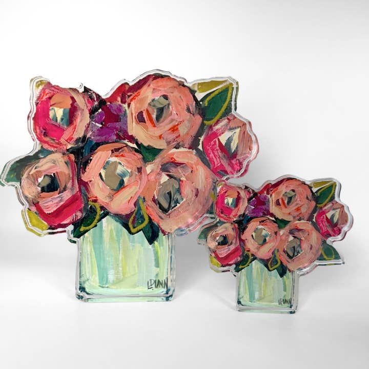 Large Acrylic Bloom Block | Blush and Blue