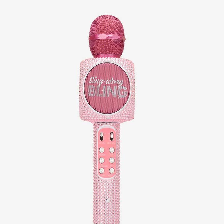 Pink Bling Karaoke Microphone & Bluetooth Speaker