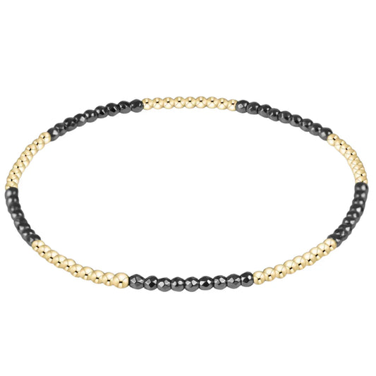 Blissful Pattern 2mm Bead Bracelet | Silver Faceted Hematite