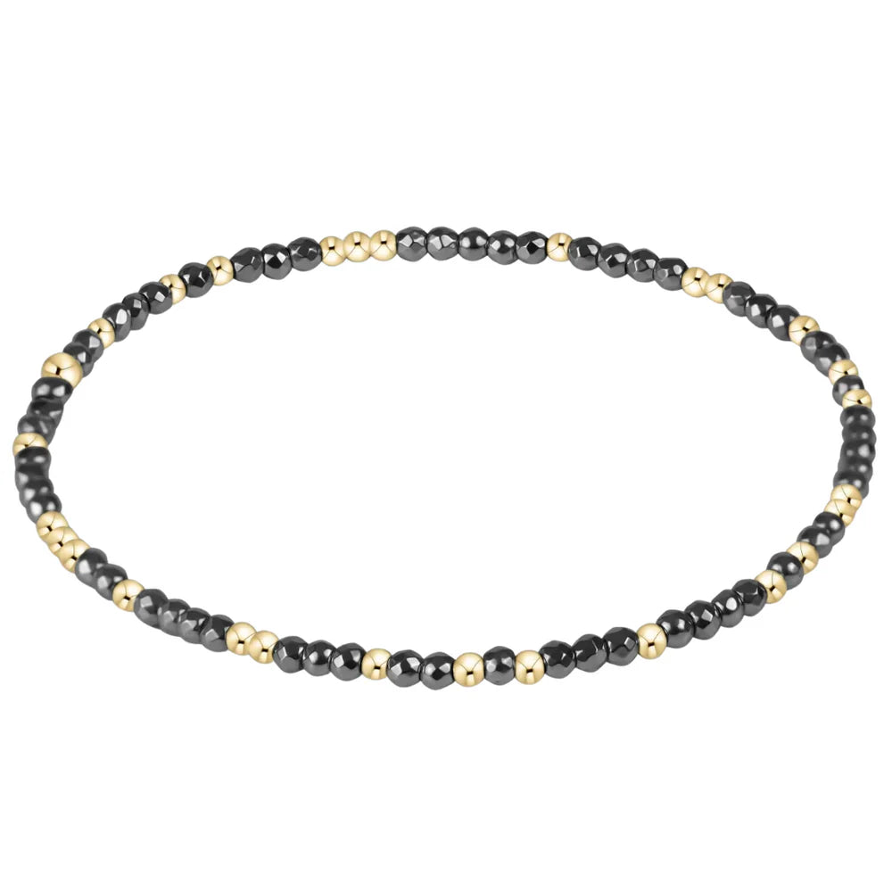 Hope Unwritten Silver Faceted Hematite 2mm Bead Bracelet
