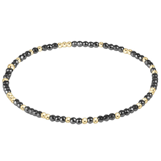 Hope Unwritten Silver Faceted Hematite 2mm Bead Bracelet