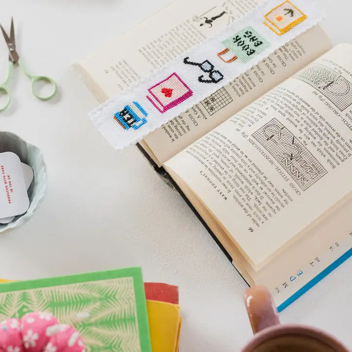Bookish Counted Cross Stitch Bookmark Kit Beginner Friendly
