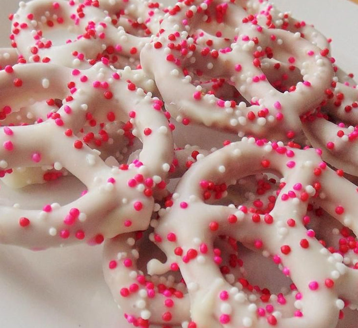 Valentine White Chocolate Dipped Pretzels Treat Bags | Assorted